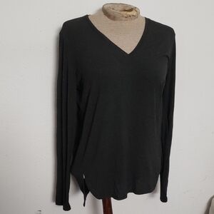 Majestic Filatures Deluxe Teeshirt In Smoke V-Neck Women's Top Sz 2